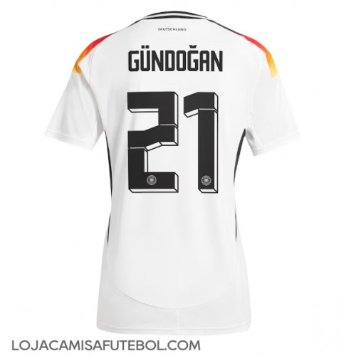 Camisa de Futebol Alemanha Ilkay Gundogan #21 Equipamento Principal Europeu 2024 Manga Curta